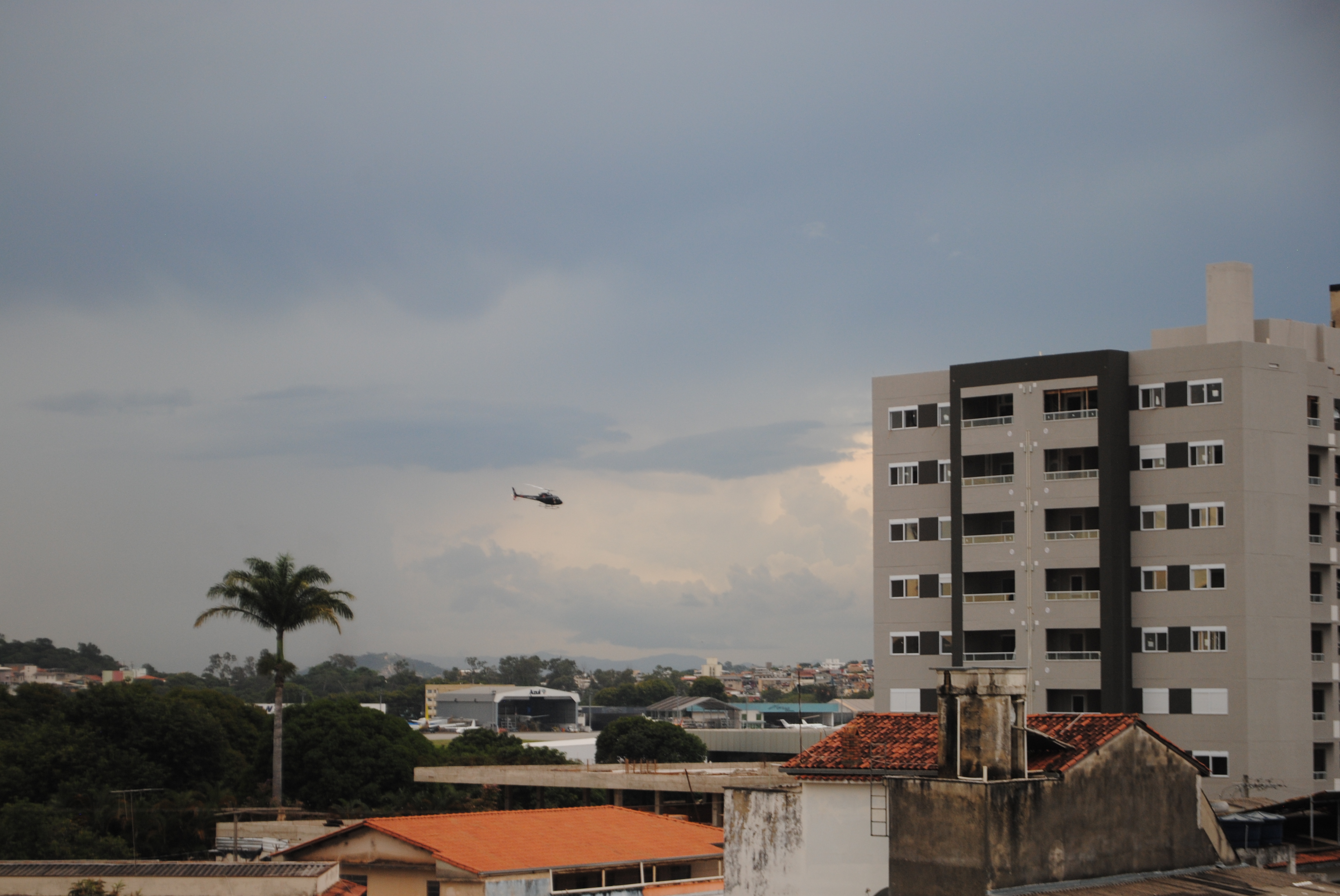 The other view from the same apartment. You could see inside the airport and there were constantly airplanes coming and going.